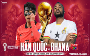 Keo han quoc ghana: Xem trực tiếp ở đâu, lịch thi đấu thế nào?